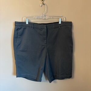 Women's Dark Gray/Blue Bermuda Shorts — Tailored Everyday Style